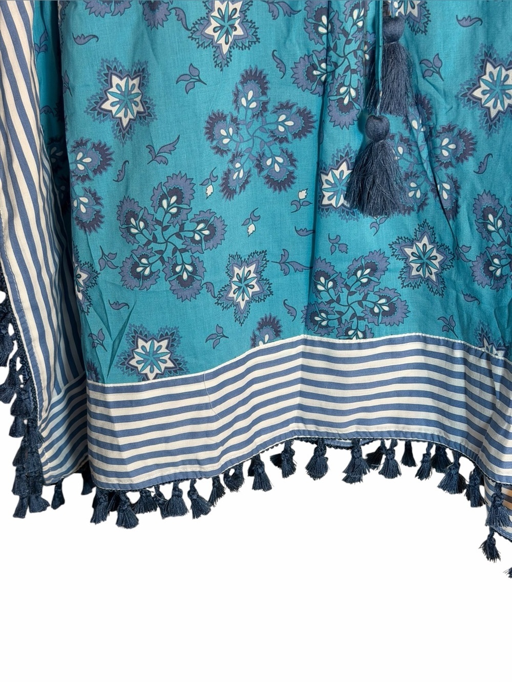 Coldwater Creek Floral Tassel Swim Coverup Caftan Dress - Picture 5 of 11